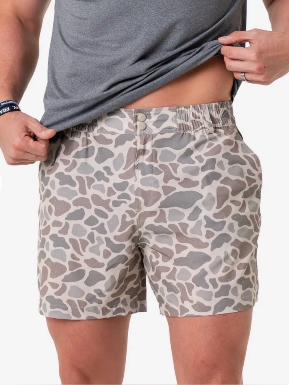 BURLEBO Everyday Short - Classic Deer Camo - Grey Pocket